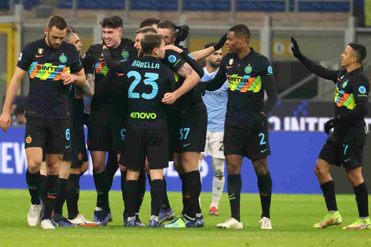 Inter durante i festeggiamenti di un goal